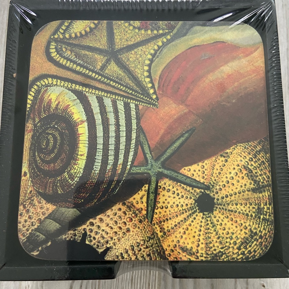 BRAND NEW, BOXED ANNIE MODICA ASSORTED SEA LIFE DRINK COASTERS
